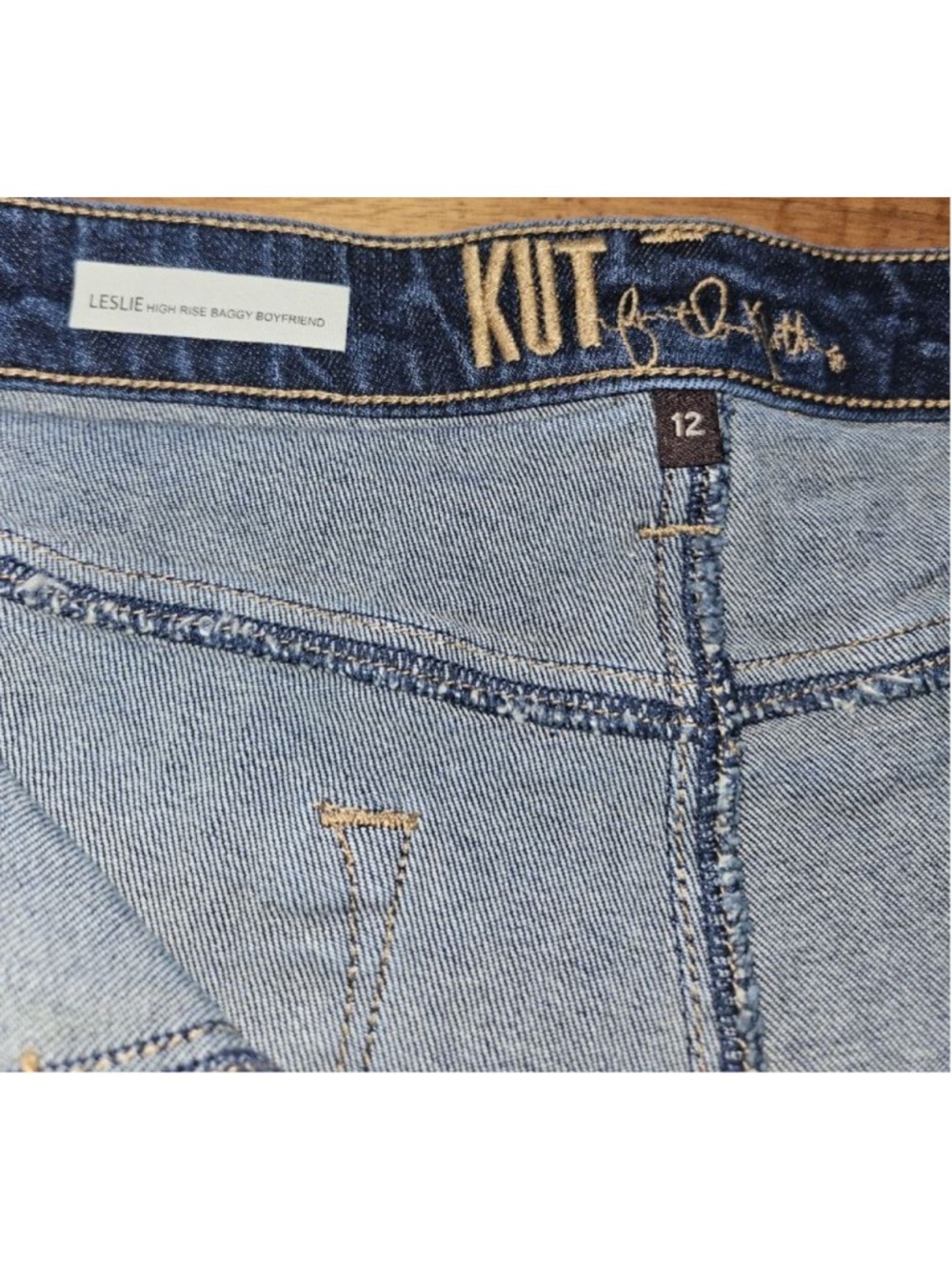 Kut from the Kloth Leslie High Waist Baggy Boyfriend Jeans Size 12 - Picture 4 of 6